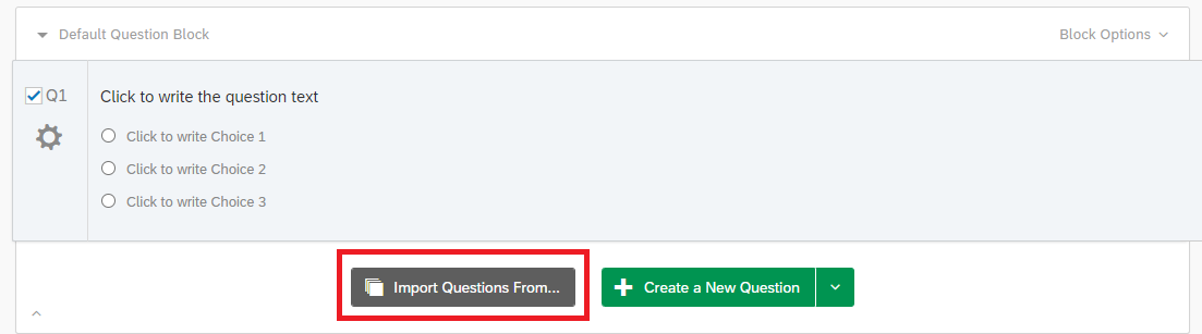 Click on Import Questions from