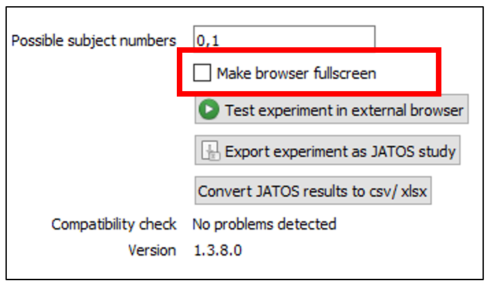 Option 1 is to tick fullscreen when the experiment is exported as JATOS file.
